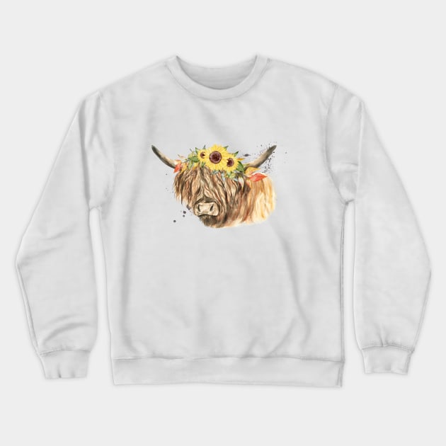 Highland Cow Crewneck Sweatshirt by HJstudioDesigns